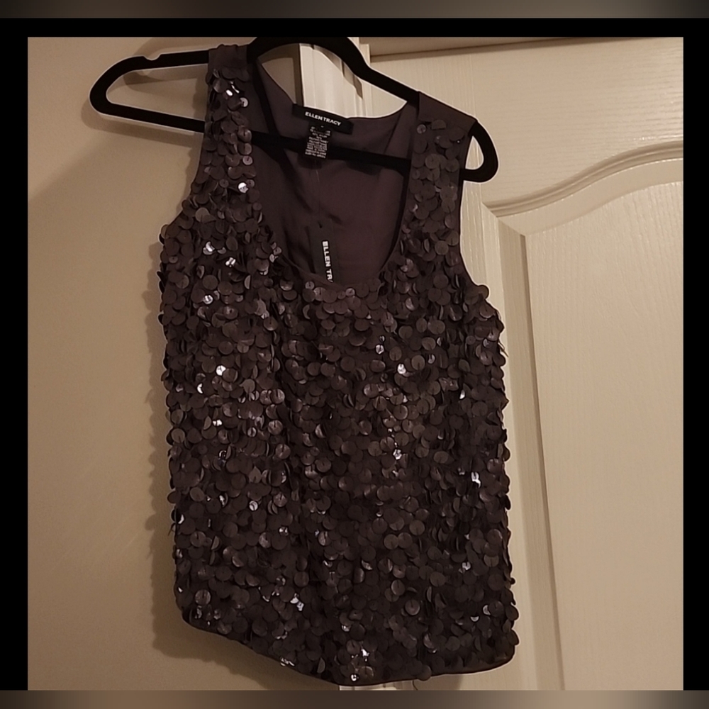 Ellen Tracy  plum 100% silk blouse